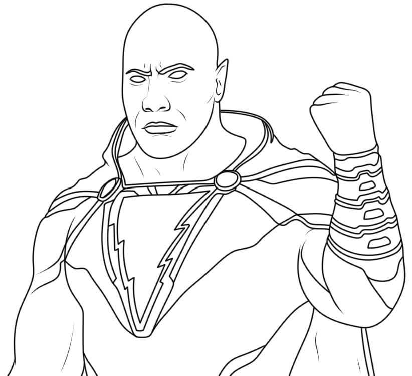 black adam coloring page