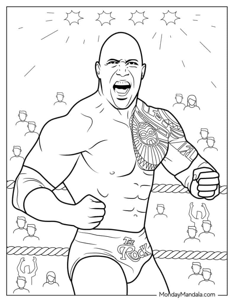 dwayne johnson coloring pages