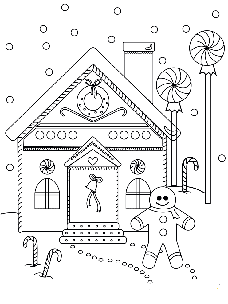 gingerbread house coloring pages pdf