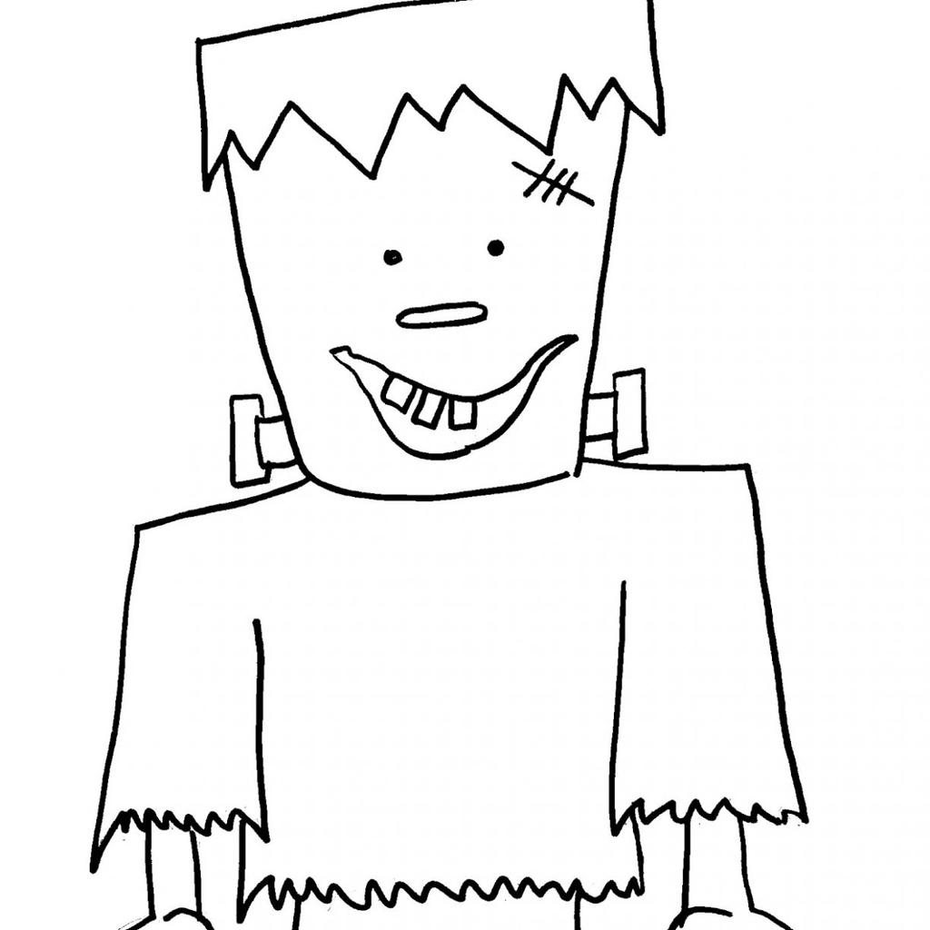 Smiling Frankenstein Coloring Pages - Free Printable Coloring Pages