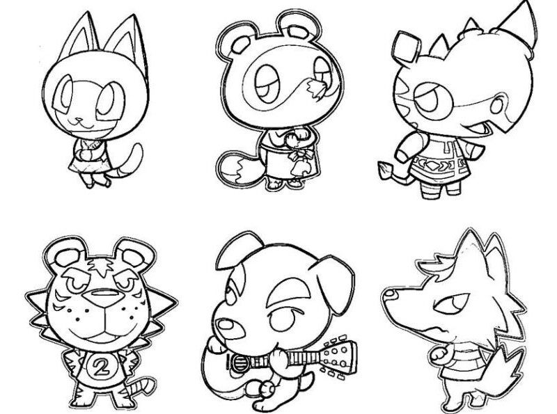 cute animal crossing coloring page