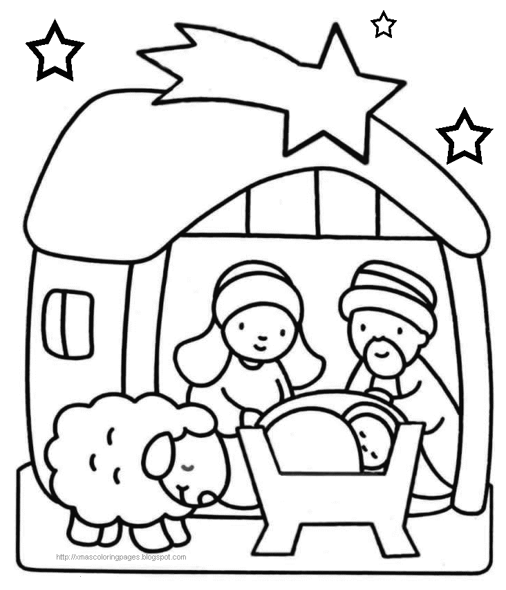 away in a manger coloring page