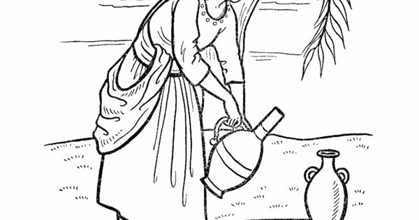 rebekah at the well coloring pages