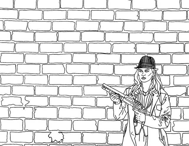 brick wall coloring page