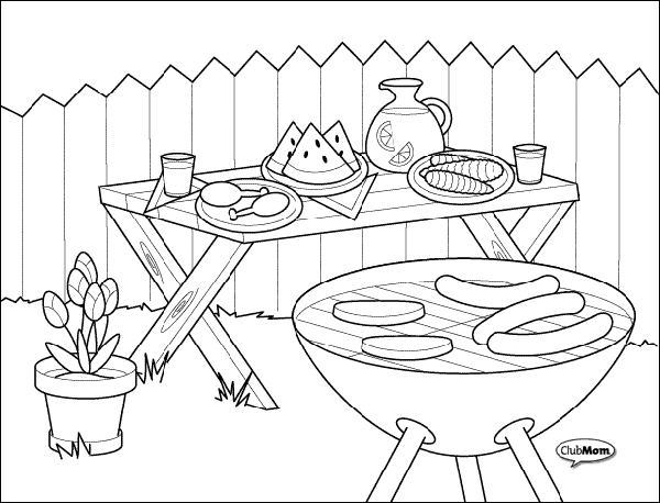 BBQ Coloring Pages | Cool coloring pages, Coloring pages, Coloring