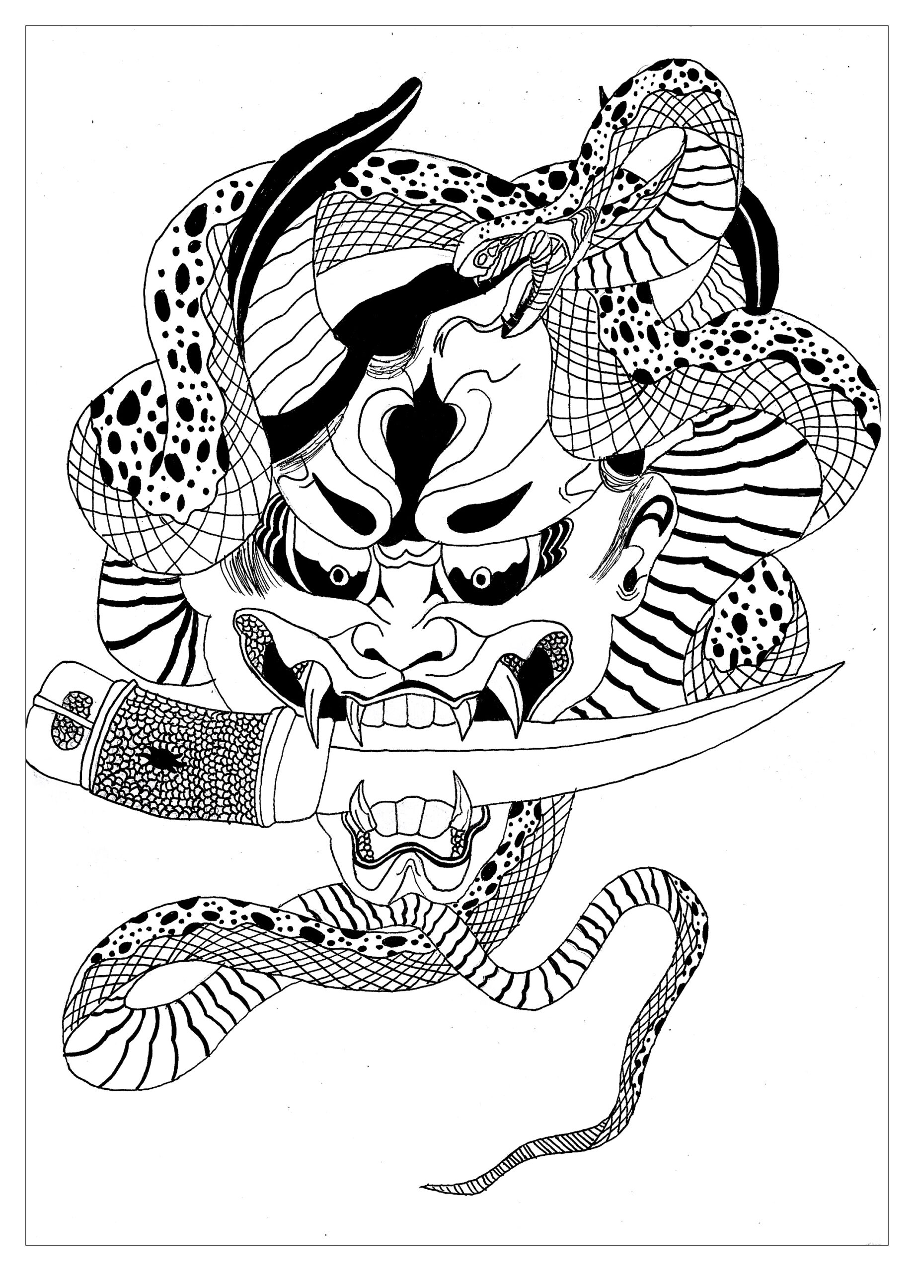 get coloriage dessin japonais images