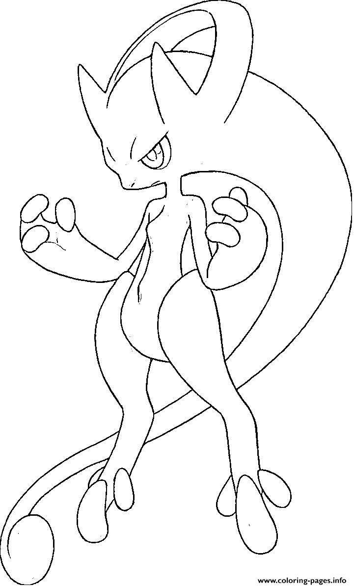 mega mewtwo coloring page