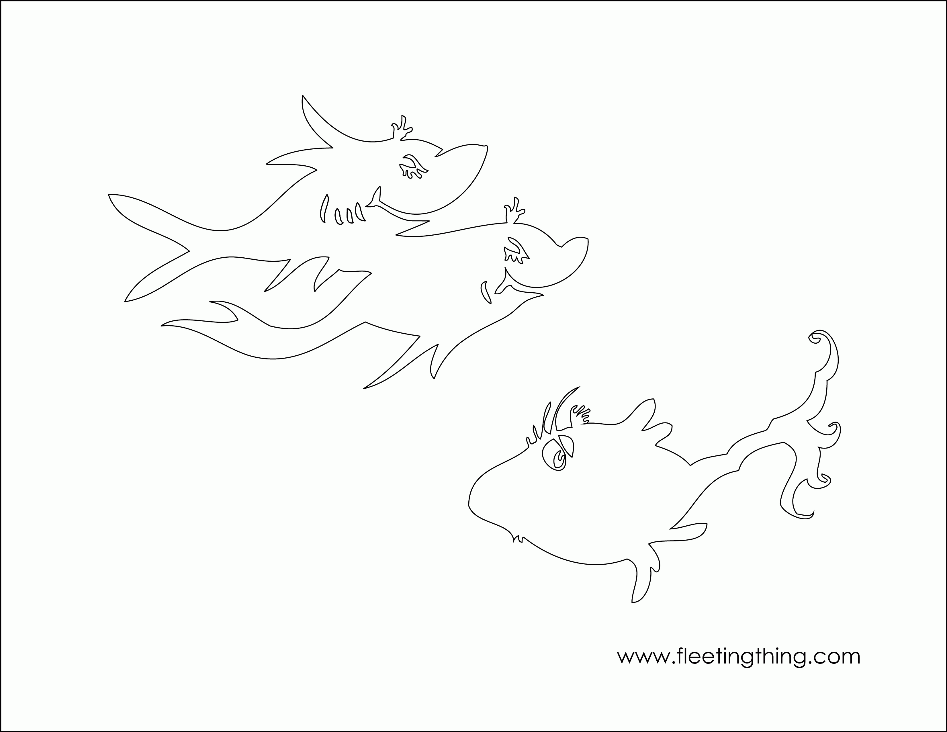 One Fish Two Fish Red Fish Blue Fish Coloring Page - High Quality