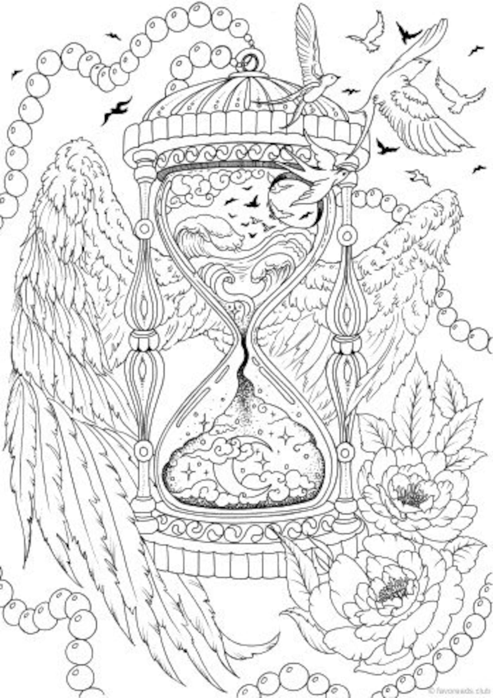 hourglass coloring page