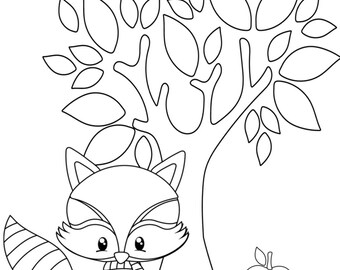 fall fox coloring pages