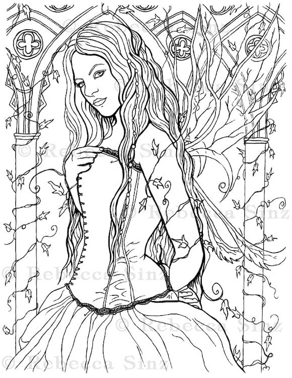 coloring pages gothic fairies