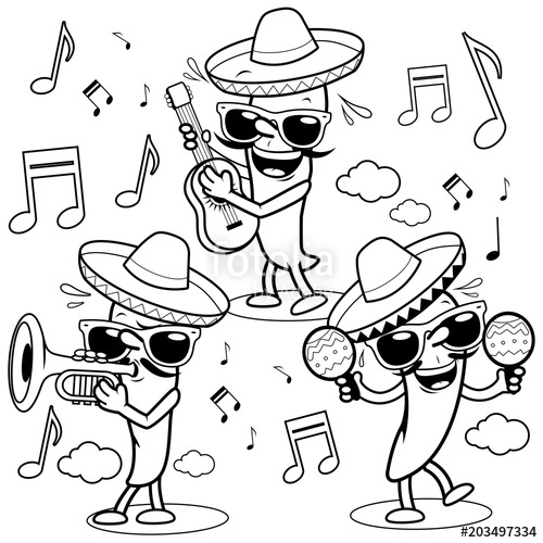 mariachi coloring page