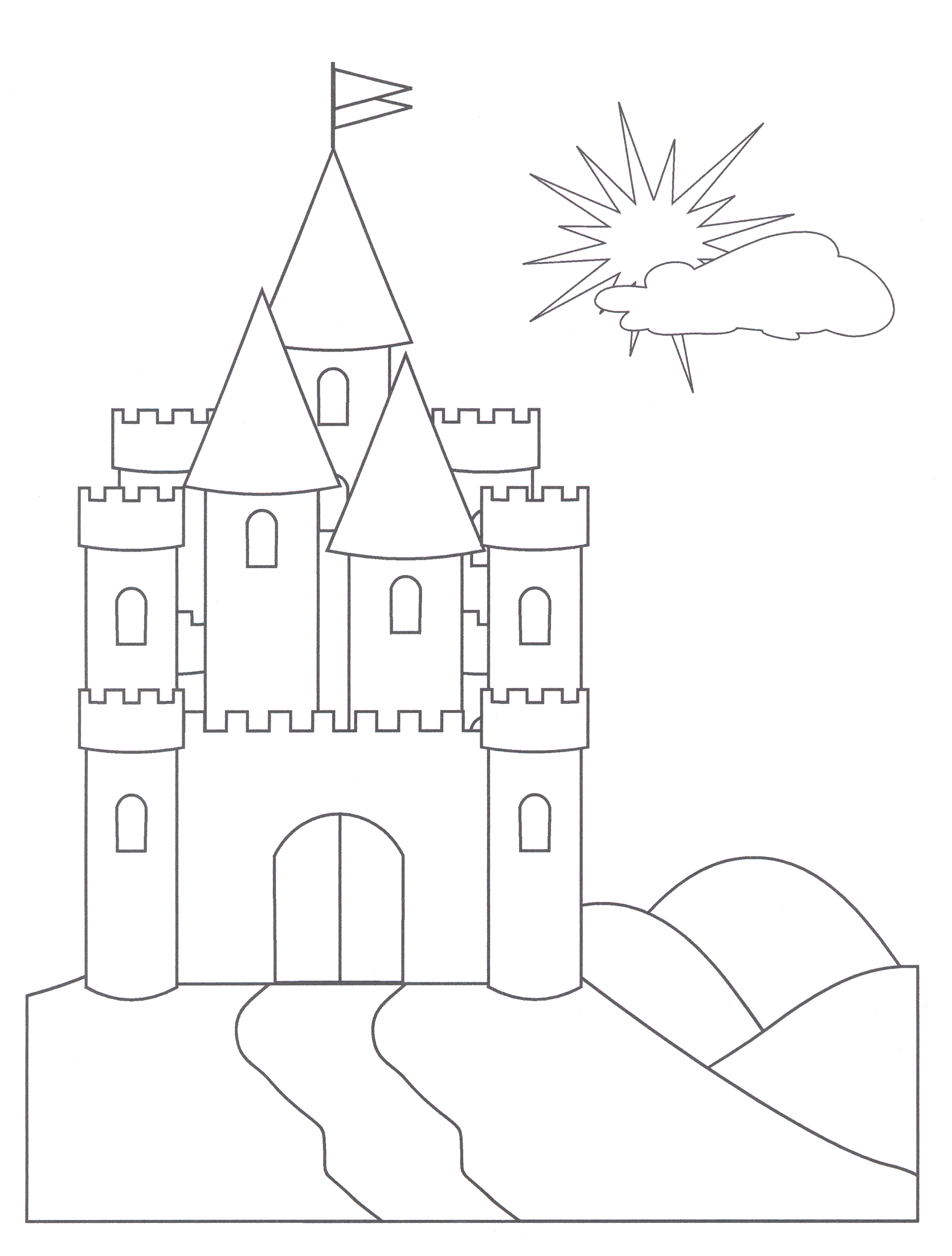 easy disney castle coloring pages