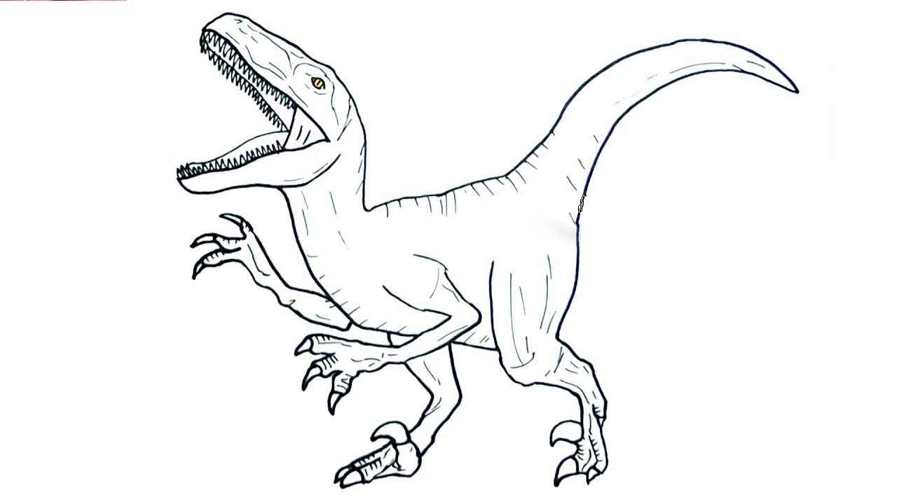 blue raptor coloring page