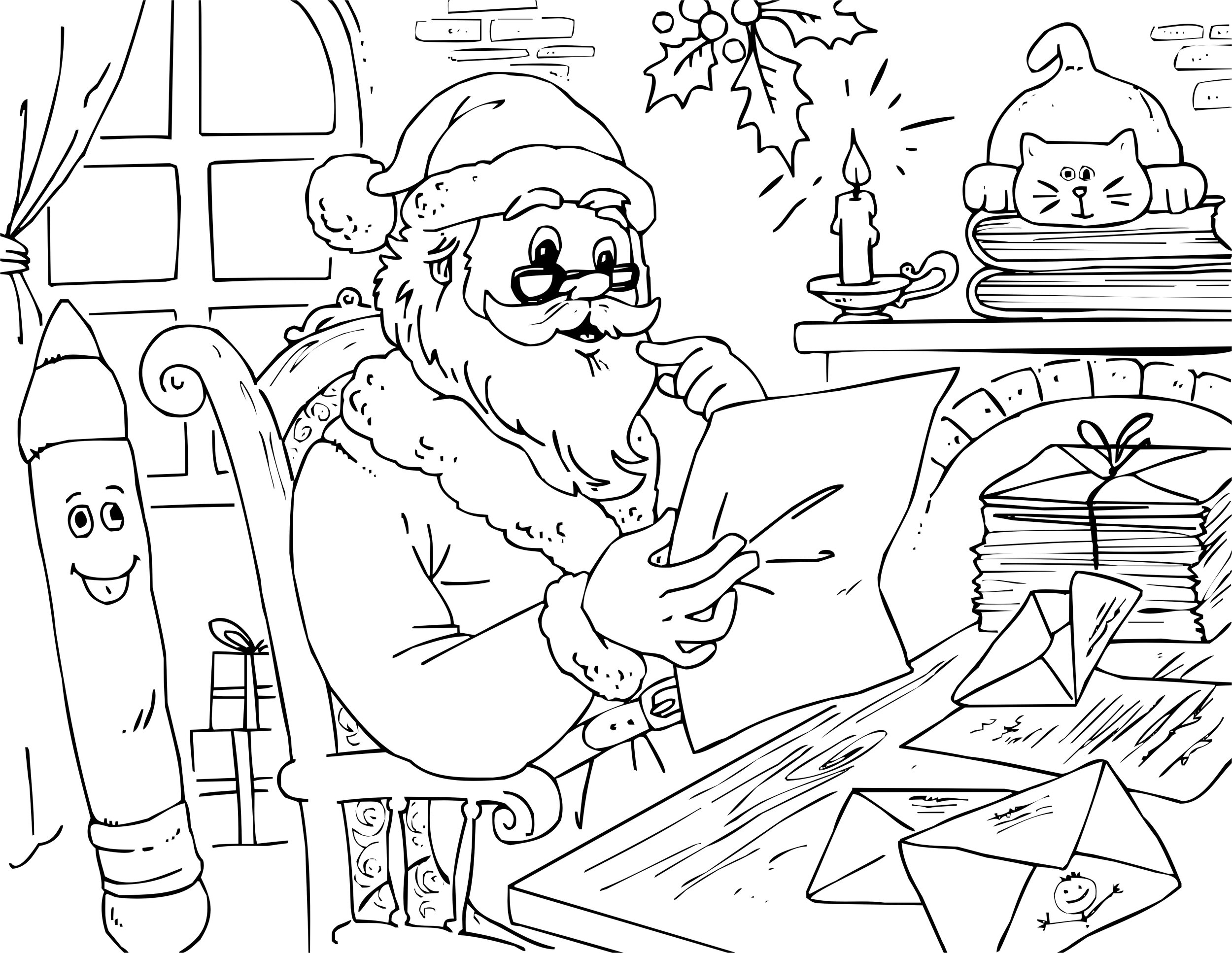 Free Children's Santa Workshop Coloring Pages In Jpg Format