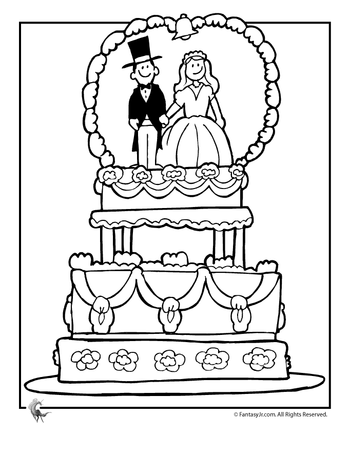 wedding cake coloring page