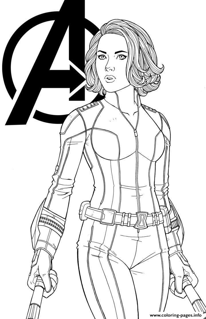 marvel black widow coloring pages