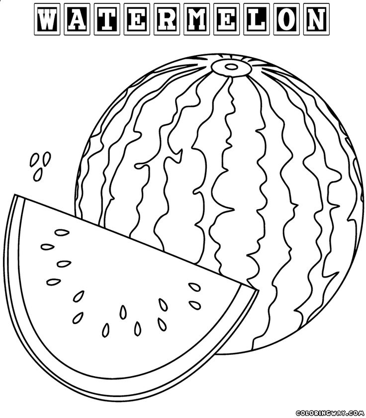 Watermelons Coloring Pages Gallery | Coloring books, Coloring pages