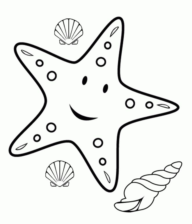 Cartoon Starfish Coloring Page | Online Coloring Pages | Animal