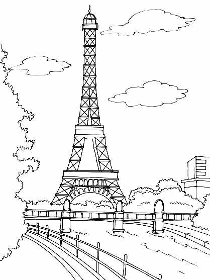 dessin a colorier facile tour eiffel