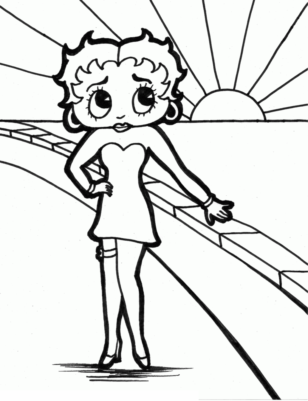 Free Betty Boop drawing to download and color - Betty Boop Kids