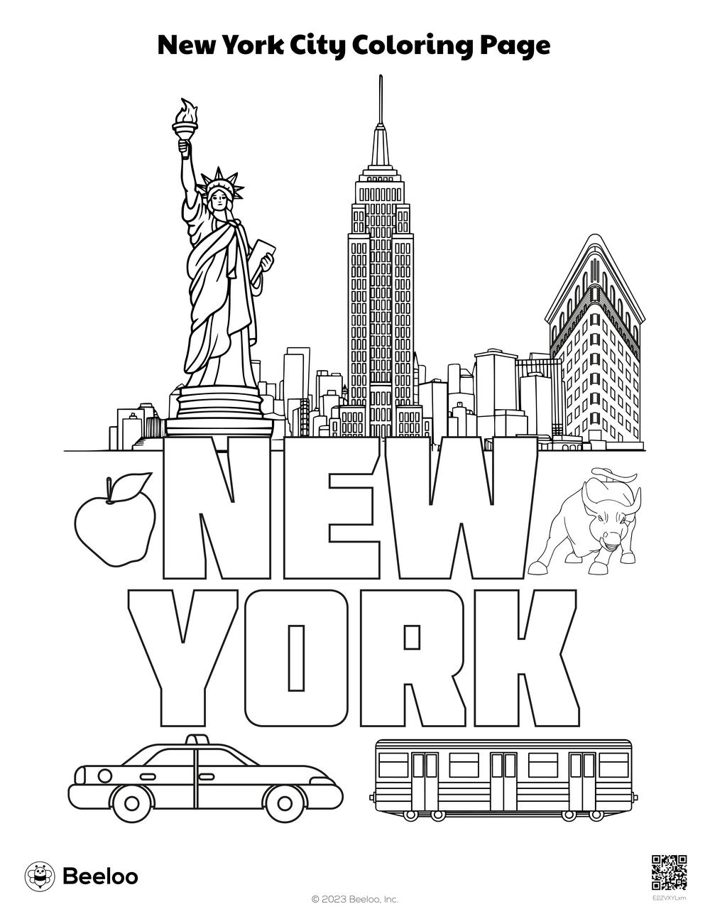 New York City-themed Coloring Pages • Beeloo Printable Crafts and