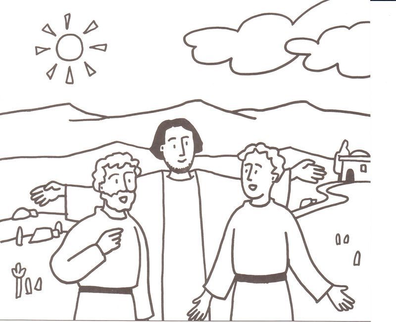 jesus and his disciples coloring page