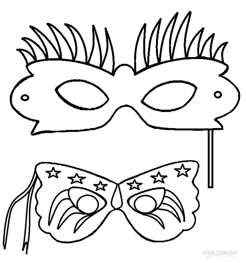 mardi gras mask coloring page