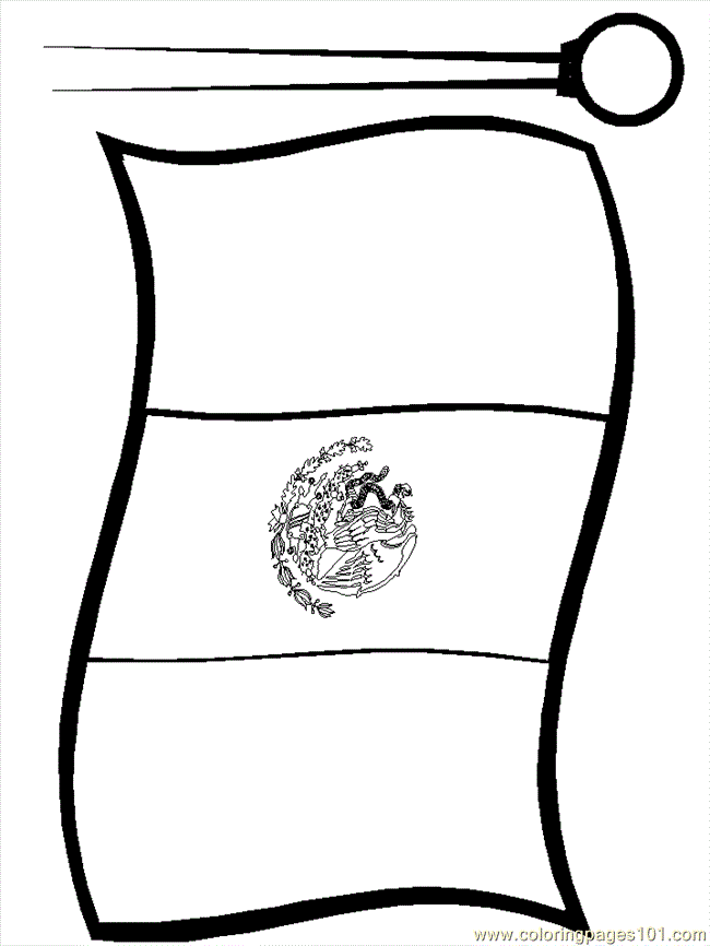 Coloring Pages Mexican Coloring Flag1 (Countries > Mexico) - free