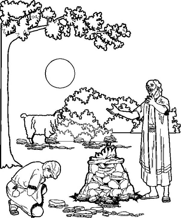 abraham sacrificing isaac coloring page