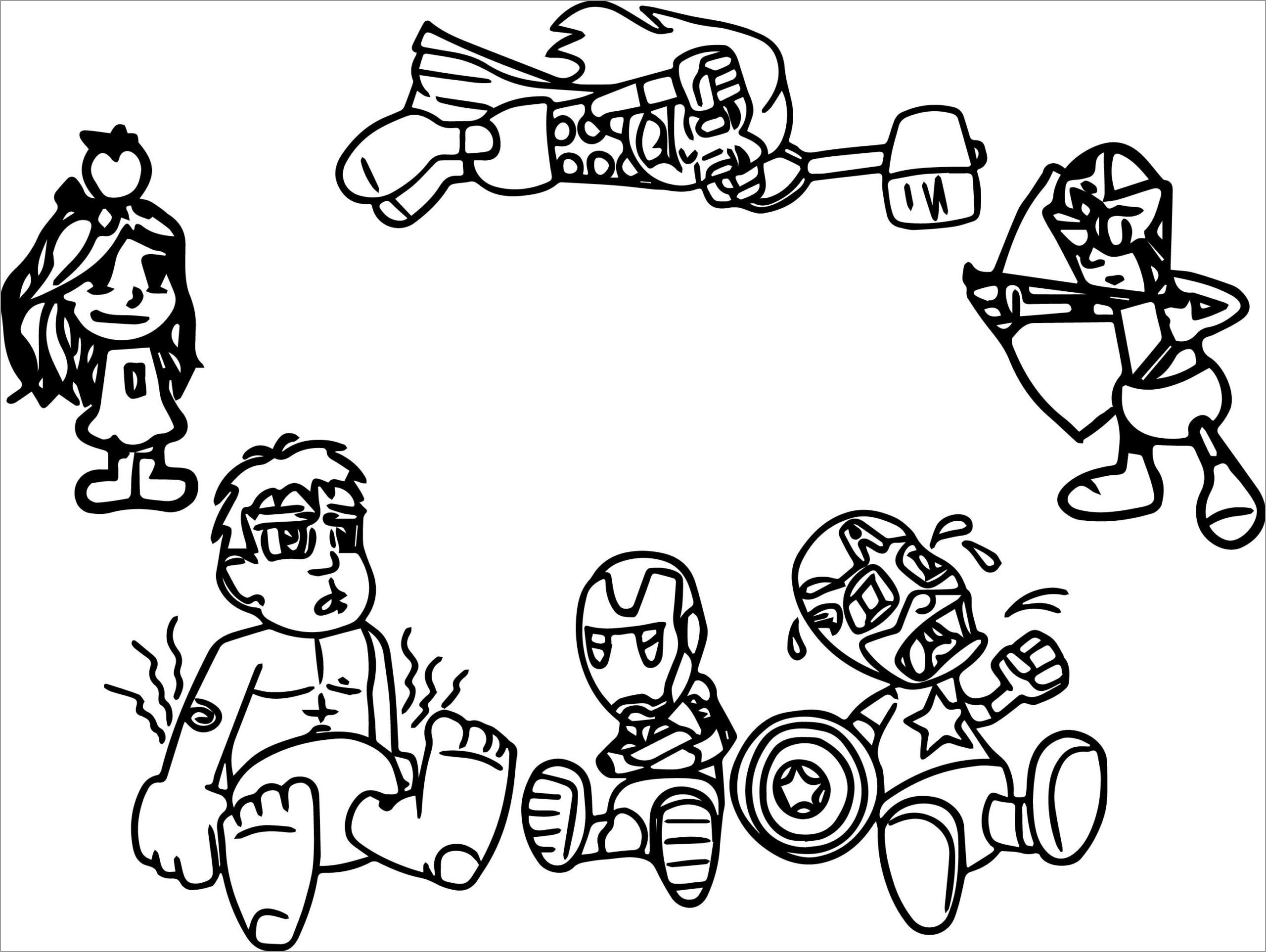 chibi avengers coloring pages