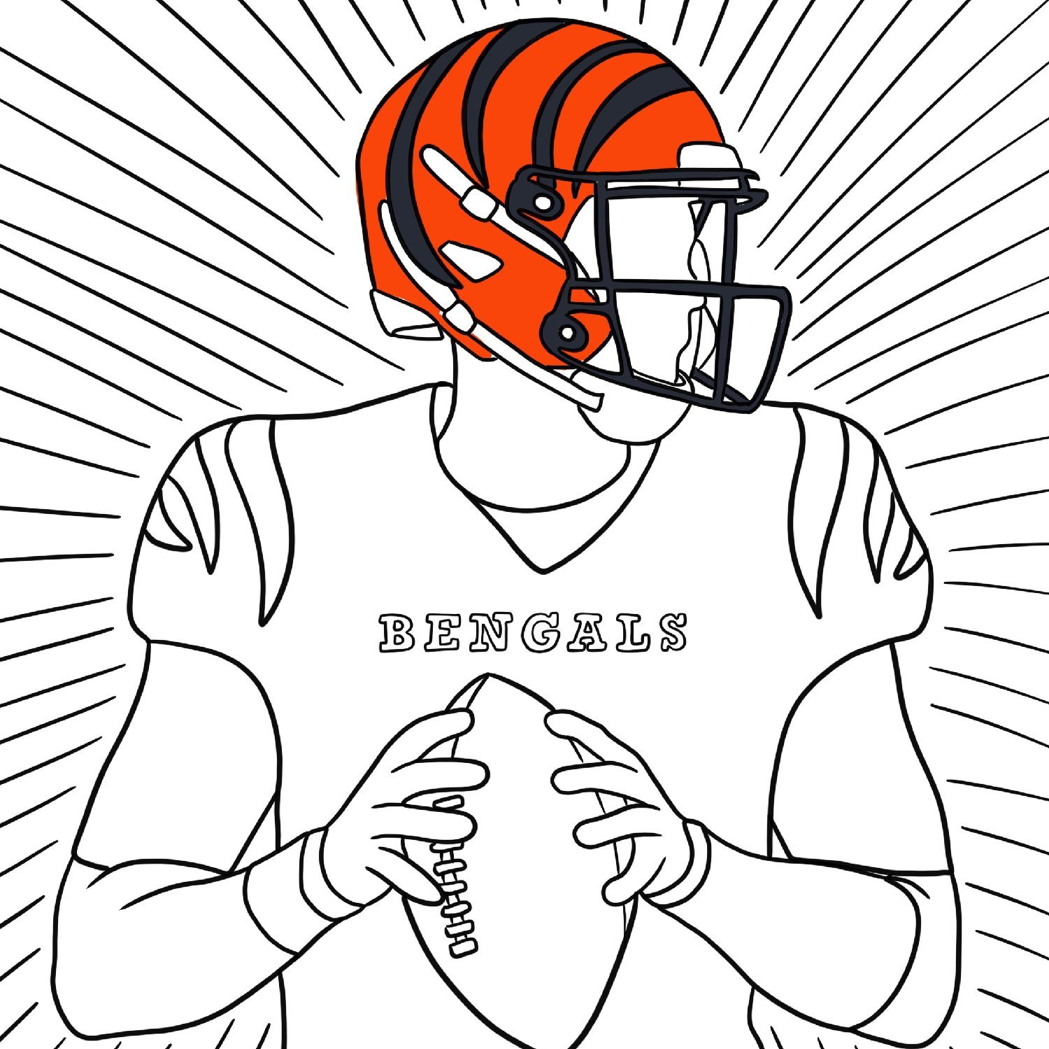 cincinnati bengals football coloring page - Busy Shark