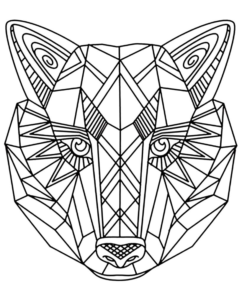 loup coloriage mandala