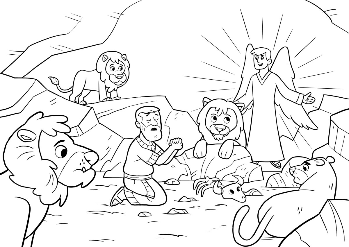 daniel lions den coloring page