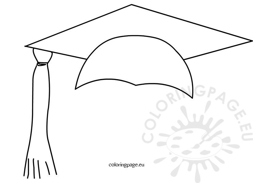 graduation hat coloring page