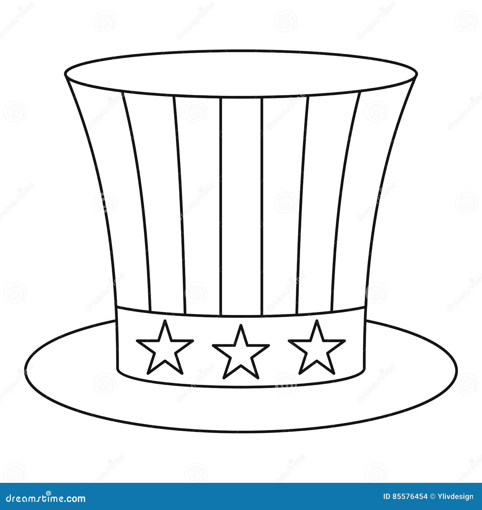 uncle sam hat coloring page