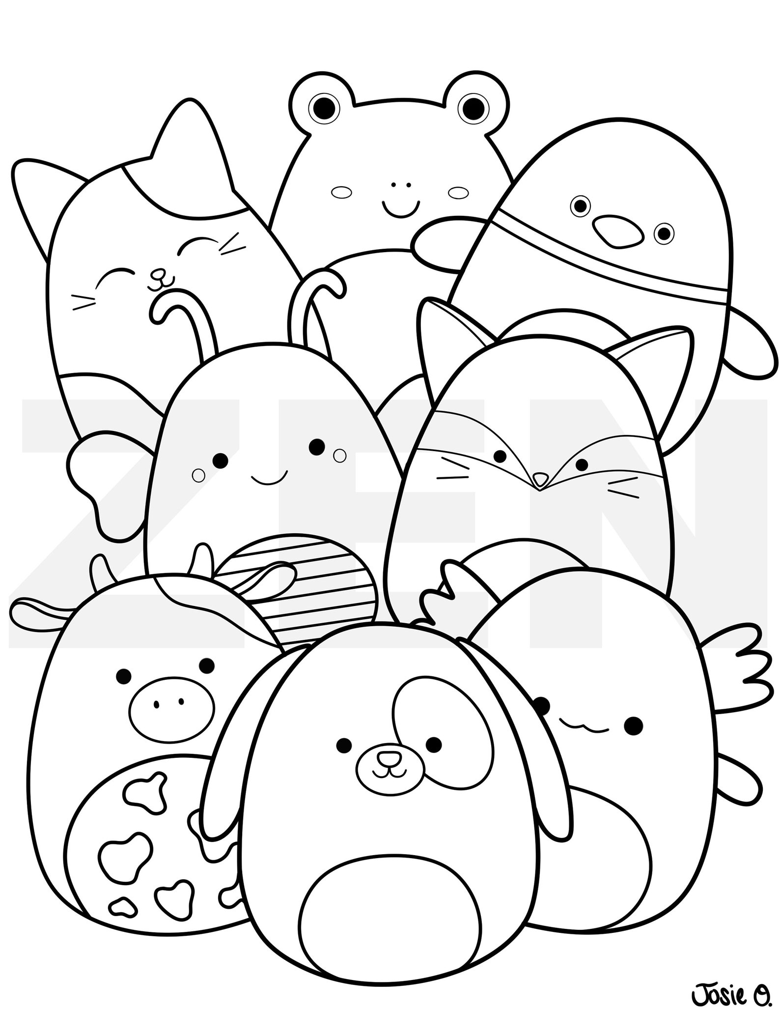 Squishmallow Coloring Page Printable Squishmallow Coloring | Etsy