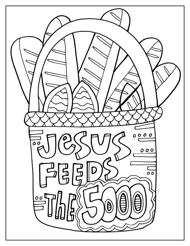 jesus feeds the 5000 coloring page