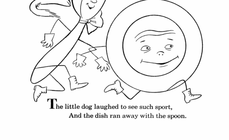 hey diddle diddle coloring page