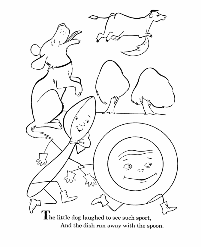 hey diddle diddle coloring page