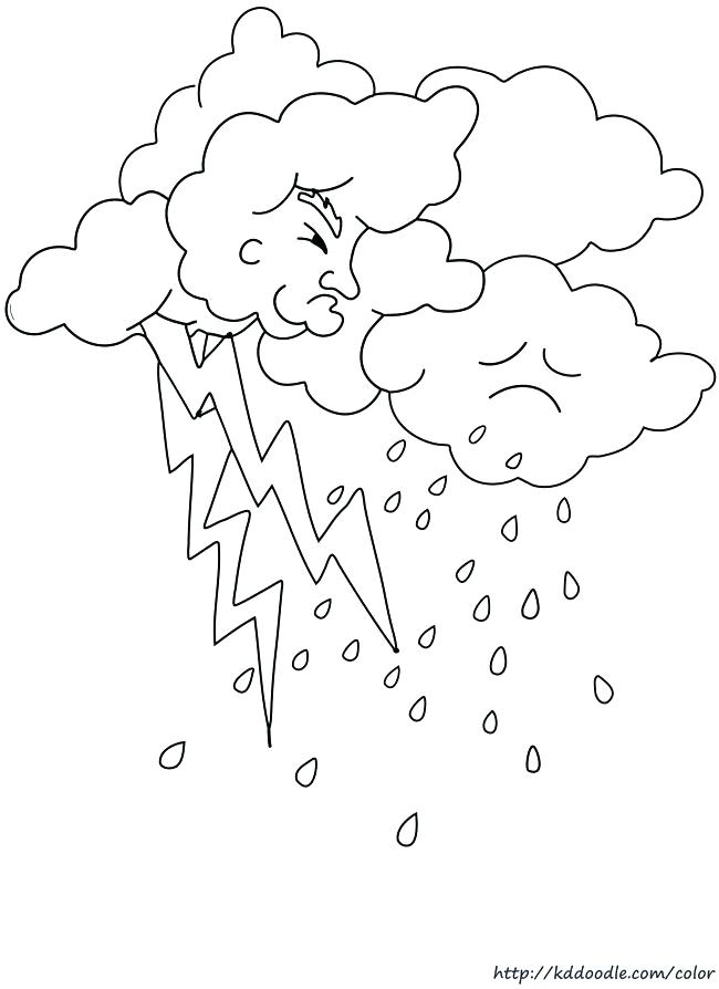 rain cloud coloring page