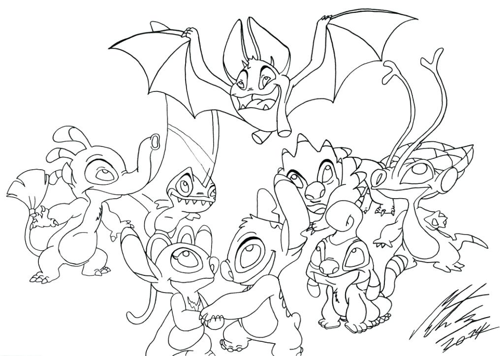 stitch and angel coloring pages