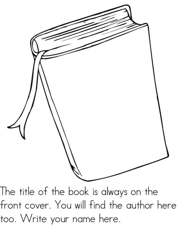 parts of a book coloring page