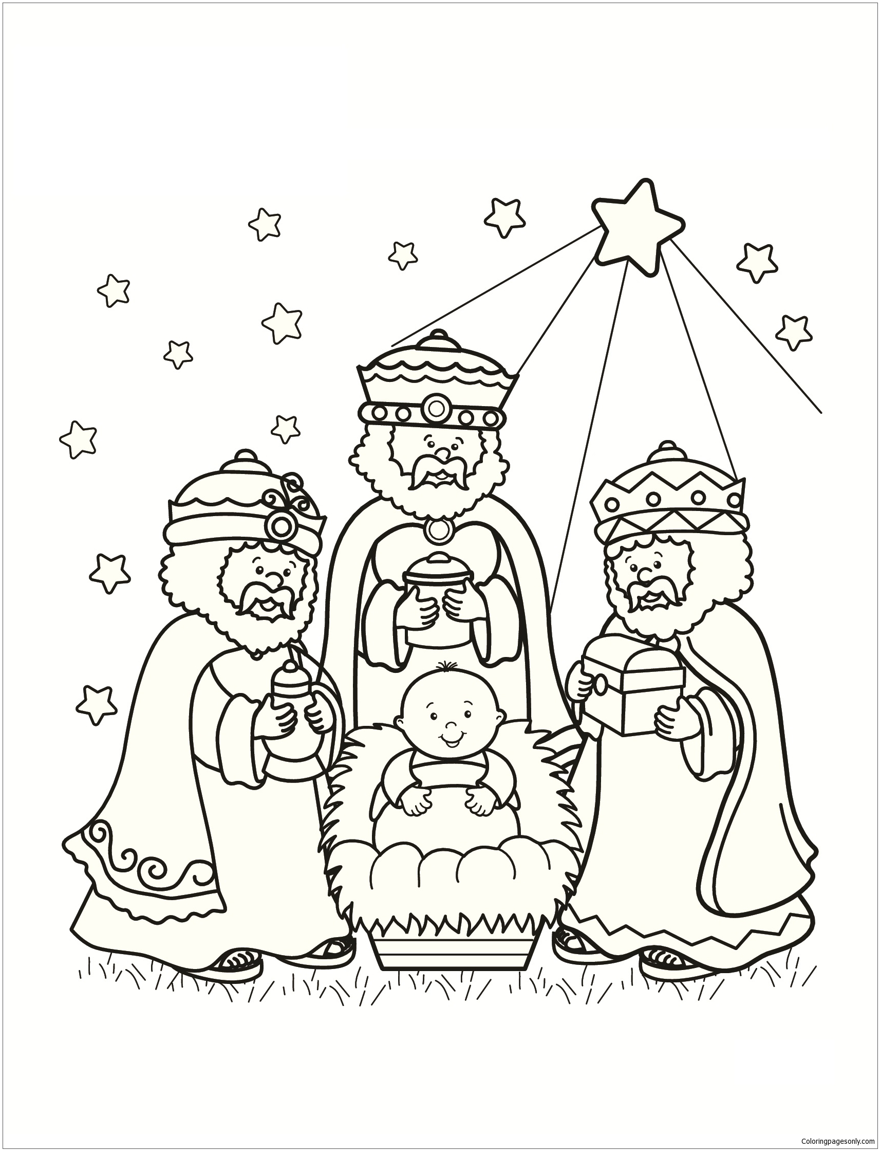 Three Wise Men Coloring Page - Free Coloring Pages Online