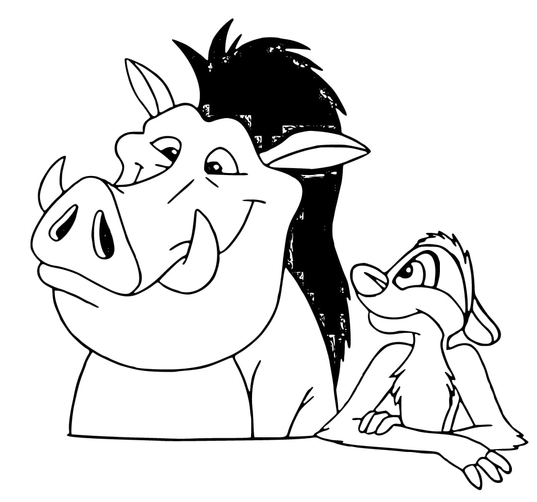 timon and pumbaa coloring pages