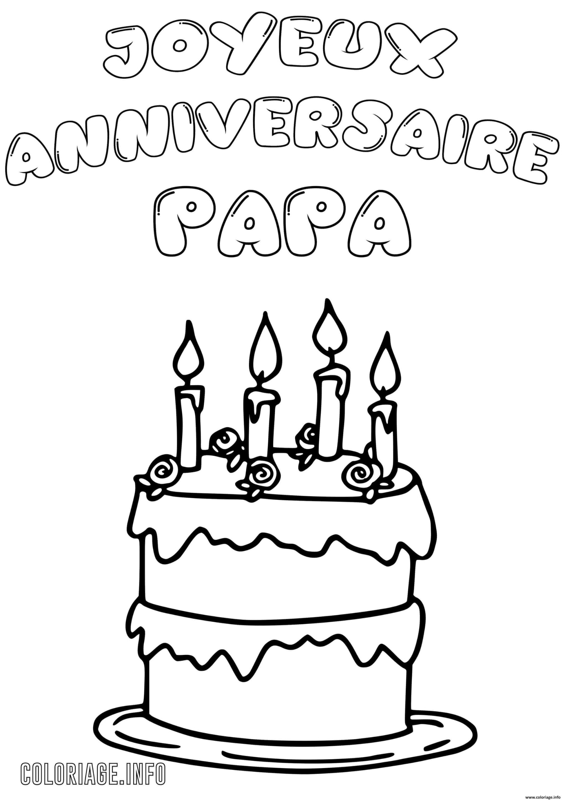 coloriage joyeux anniversaire papa a imprimer