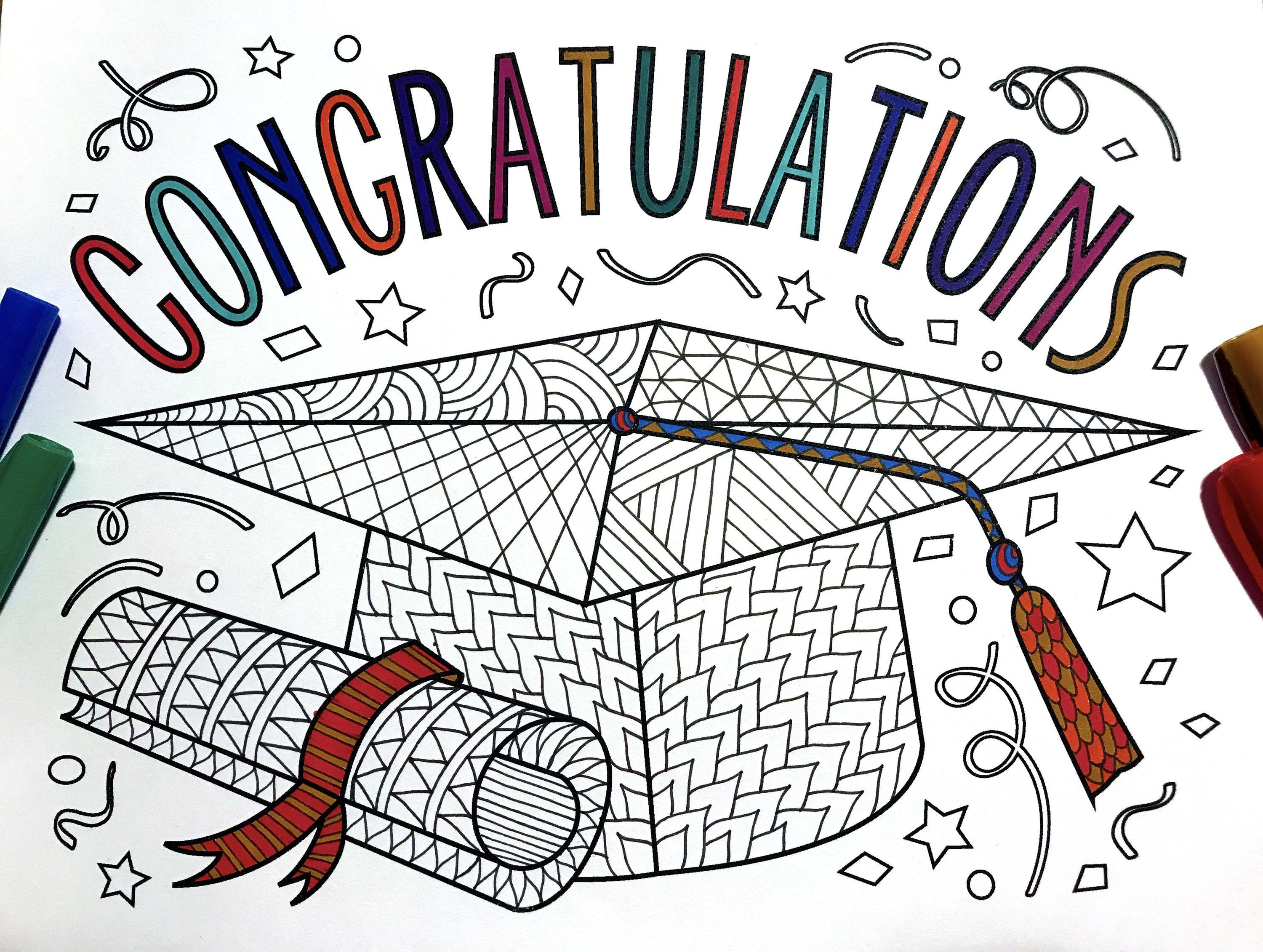 Congrats Grad Coloring Pages - Tedy Printable Activities