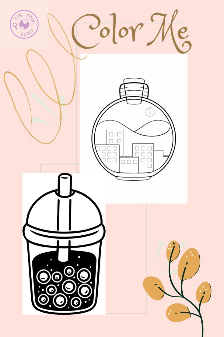 bubble tea coloring pages