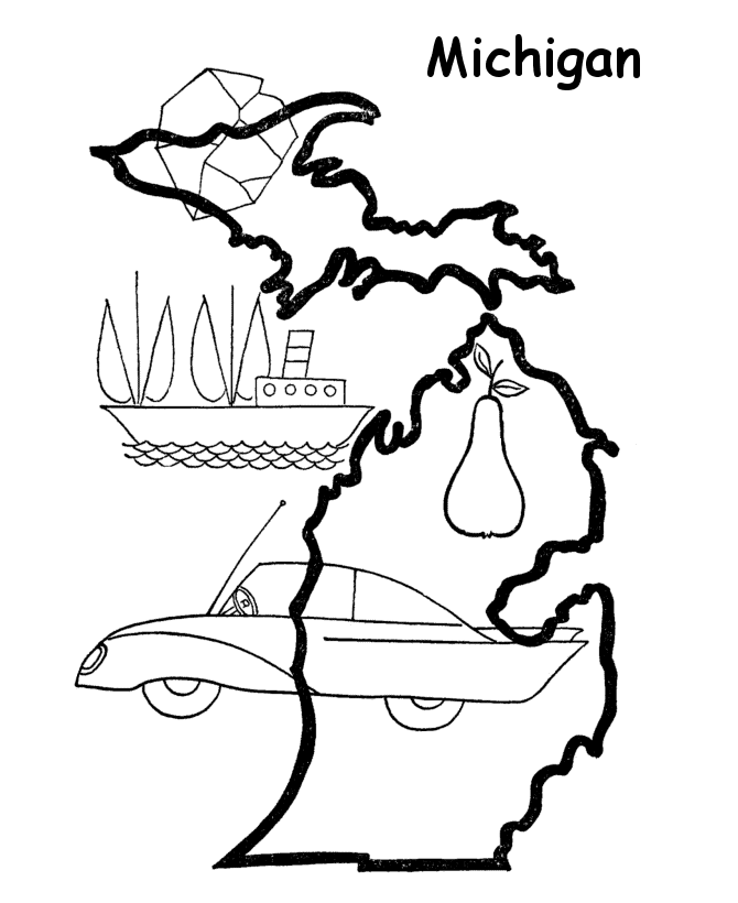 michigan coloring page