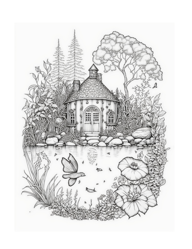 fairy houses coloring pages